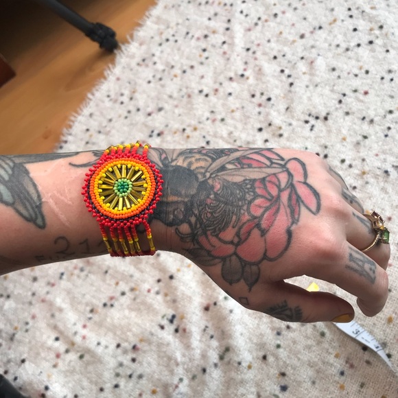 Handmade Woven Beaded Bracelet - Picture 9 of 12